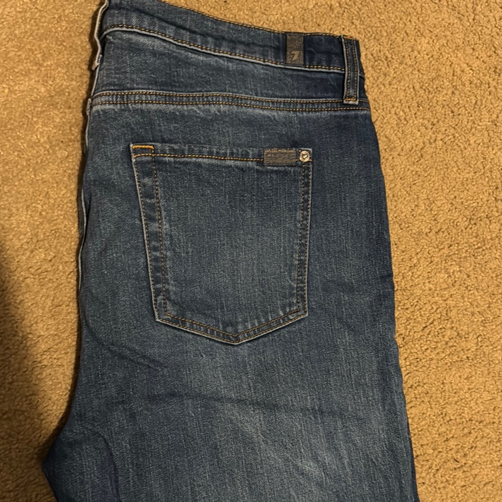 7 For All Mankind Womens Ultra High Rise Dojo Blue Jeans